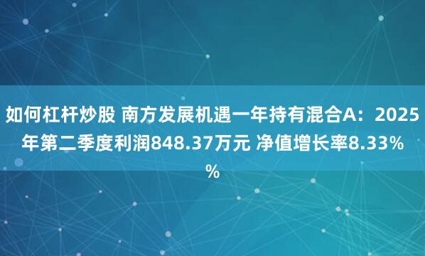 如何杠杆炒股 南方发展机遇一年持有混合A：2025年第二季度利润848.37万元 净值增长率8.33%